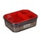 M Design Lunch Box - 2.1 Liter - Black and Red Color