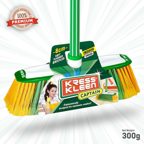 Kress Kleen Broom Indoor Soft Bristle - Captain (Green)