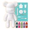 DIY CREATE YOUR OWN UNIQUE ACRYLIC FLUID POURING PAINT MONEY SAVING BEAR (13 inch - 33 cm) COMPLETE SET, Colors: Blue-Green, Fluorescent-Pink, Mint-Green, Light-Purple, Orange, Fun Creative Gift