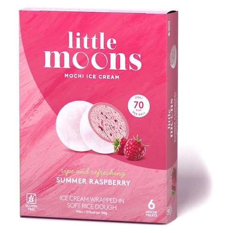 Little Moons Summer Raspberry Mochi Ice Cream 32g Pack of 6