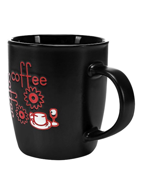 Royalford Printed Coffee Mug Black/Red/White 354ml