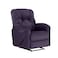 American Polo Velvet Rocking &amp; Rotating Recliner Chair - Dark Purple - American Polo