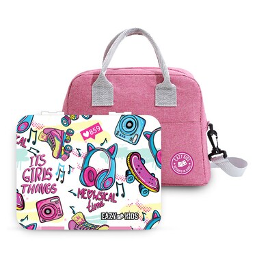 Eazy Kids Bento Box wt Insulated Lunch Bag &amp; Cutter Set - Combo - Its Girls Things