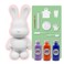 DIY MONEY SAVING BUNNY (9 inch - 23 cm) ACRYLIC FLOW POURING PAINT SET RABBIT Colors, Light-Purple, Orange, Dark-Blue. Arts and Crafts, Customize Handmade Creative Birthday Gift.