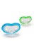 Munchkin Pack Of 2 Latch Orthodontic Soothers Pacifier, Green &amp; Blue
