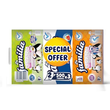 Familia Ficial Tissue - 500 Tissues - 3 Pieces