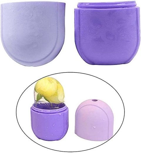 Roller Face Massager,Reduce Acne Beauty Tool Ice Globe Contour Lifting Tool Ice Balls Mould Silicone Ice Cube Tray Facial(Purple)