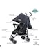 Moon Strek Stroller, Dark Grey/Black