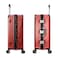 Cabinpro Lightweight Aluminum Frame Fashion Luggage Trolley Polycarbonate Hard Case Medium Checked Luggage with 4 Quite 360&deg; Double Wheels CP001 Maroon