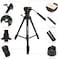 COOPIC CP-VT05 Professional Video Tripod Max Height 167cm Platinum Aluminum Light Weight with Quick release Plate Fluid Video Pan Head, for DSLR &amp; Video Cameras Max Load upto 10kg (Black)