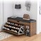 Paddia Household Space Saving Multi-Functional Shoe Storage Rack Cabinet With 3 Tier Adjustable Shelves (A-Black)