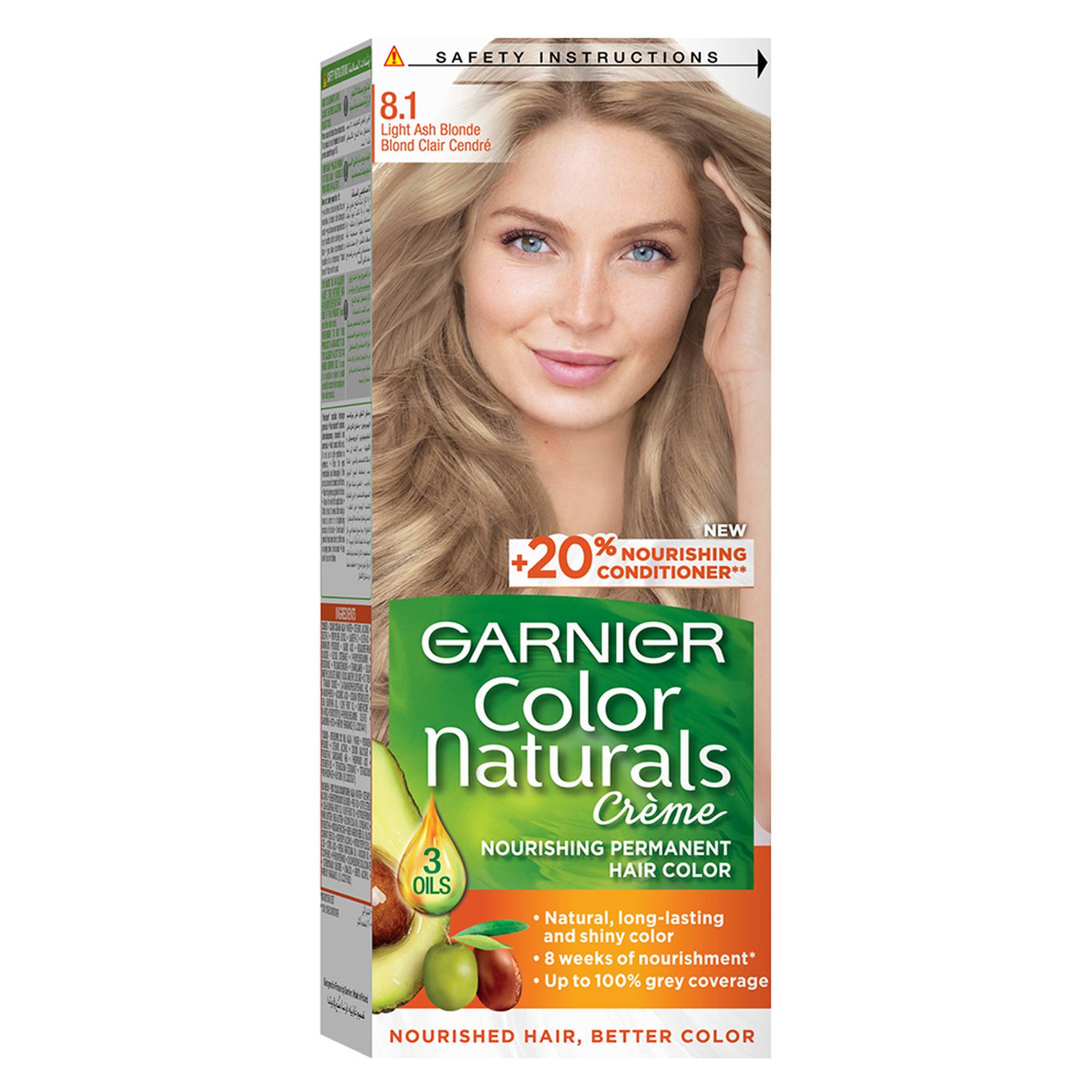 Garnier Color Naturals Creme Nourishing Permanent Hair Colour 8.1 Light Ash Blonde