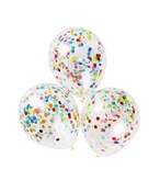 اشتري Party Time 8-Pieces 12" High-Quality Mixed Color Confetti Balloons, Rainbow Balloons  - For Birthday Party Decoration في الامارات