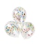 Party Time 8-Pieces 12" High-Quality Mixed Color Confetti Balloons, Rainbow Balloons  - For Birthday Party Decoration