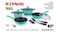 Winsor - 9Pc Cast Aluminum Non-Stick Cookware-Turquoise