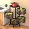 BLUEBERRY ROTATING 360 DEGREE SHELF BASKET MULTI PURPOSE - KITCHEN STORAGE BASKET WITH WHEELS - ROUND - 4 TIER