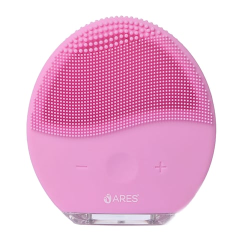 Ares Uluna Silicone Facial Cleansing Brush (Pink), USB Charge, 700Mah Battery, Sonic Tech Vibration With 7000 Times/Min, 9 Vibration Intensitives, Waterproof Ipx7, Made Of Skin-Friendly Silicone