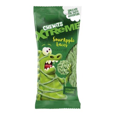 Chewits Xtreme Sour Apple Laces 200g