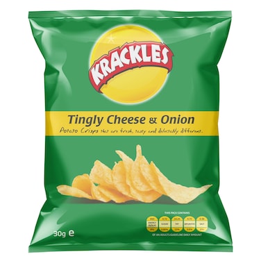 Krackles Tingly Cheese And Onion Potato Chips 30G
