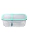 Royalford Rectangualr Shaped Airtight Food Container Clear/Turquoise &lrm;20.5X7X16.5Cm