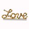 LOVE Light Up Sign Rope Writing White Wood with Yellow LED Lights Valentine&rsquo;s Gift 30x13cm