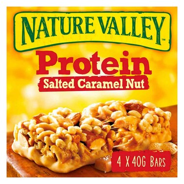 ناتشر فالي بروتين بار بالكراميل المملح 40 جرام × 4