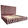 In House Valencia Velvet Bed Frame - King - 200x180 cm - Dark Pink