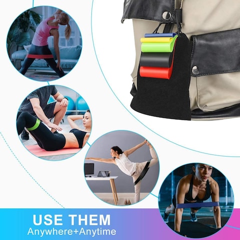 Sky Land Resistance Band Exercise Home Gym Fitness, Yoga Resistance Loop Bands For A Different Kind Of Workout Em 9241, Black, Blue, Yellow, Red, Green