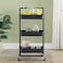 Gtin 3-Tier Rolling Utility Storage Cart With 2 Lockable Wheels For Office Bathroom Kitchen Kids&rsquo; Room