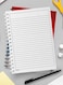 لوحة  دفتر سلك ٦٠ ورقة بغلاف من الورق المقوى بتصميم اجازء من الورق ملونه، لتسجيل الملاحظات وتدوين التذكيرات للعمل أو الجامعة أو المدرسة