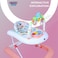 Lovely Baby Foldable Kids Walker BW237 with Adjustable Height, Musical Toys, Rotating Wheels, Comfortable &amp; Safe Activity Walker for Toddlers, Small Infant Boy Girl 6-18 months - Pink