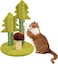 Cat Scratching Post, Christmas Tree and Mushroom Shaped Scratching Post, Natural Scratching, Cat Play, Cozy Cat Scratching, Light Green and Dark Brown Color, 56 cm height
