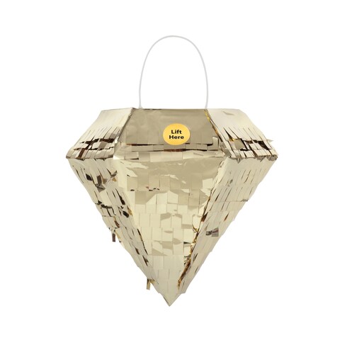 Unique Mini Gold Foil Diamond Pinata- 6-1/2-Inch Width x 6-Inch Height