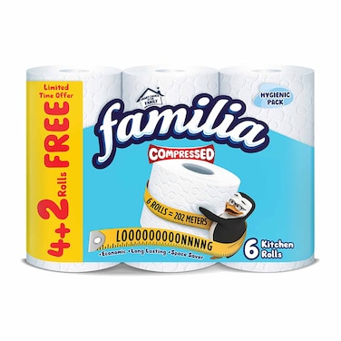 Familia Compressed Toilet Paper Rolls - 5+1 Rolls