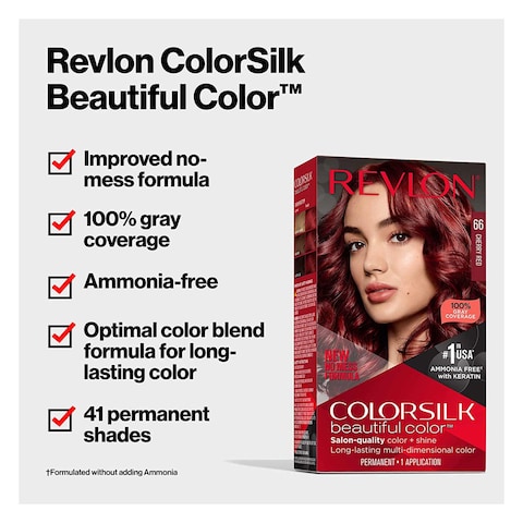 Revlon Colorsilk Permanent 3D Hair Color 59.1ml 66 Cherry Red