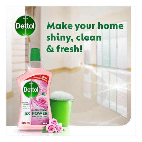 Dettol 3X Antibacterial Power Floor Cleaner Rose 900ml