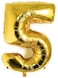 Party Time 16" Number 5 Gold Foil Balloon | Pack of 9 Latex Balloons 12" | 5th Birthday Decorations | Latex Balloons for Birthday Party, 5th Anniversary Decoration Sets (FREE Ribbon)