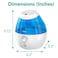 Vicks Mini Cool Mist Ultrasonic Humidifier with 2 Menthol Pads Included VUL525E1, White and Blue, 1.8 L, 21 W