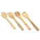 Royalford 4 Pieces Pure Bamboo Wooden Solid Turner, Spatula, Slotted Spoon &amp; Spoon Kitchen Essentials Cooking Utensils Tool Set