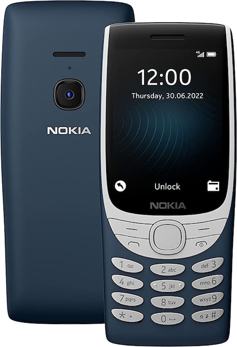 Nokia 8210 Feature Phone with 4G connectivity, large display, built-in MP3 player, wireless FM radio and classic Snake game (Dual SIM) &ndash; Dark Blue