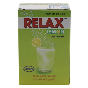 Relax Lemon Antacid Sachets 10X5G