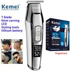 Buy KEMEI Mens LCD Display Baldheaded Hair Clipper Professional Beard Hair Trimmer Tools Wireless Electric Haircut Cutter Machine Rechargeable Edger,Cordless and USB Rechargeable in UAE