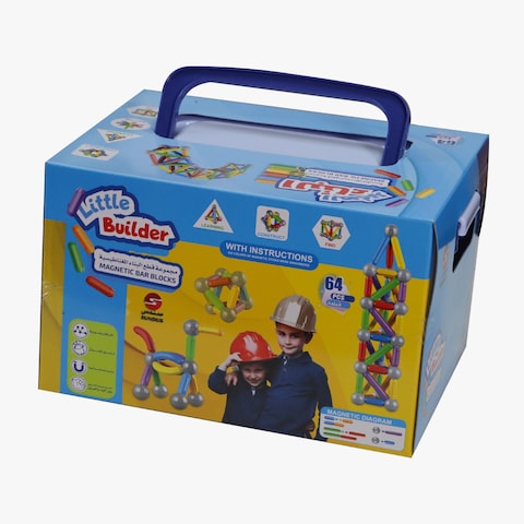 LITTLE BUILDER - MAGNETIC BAR BLOCKS - 64 pieces