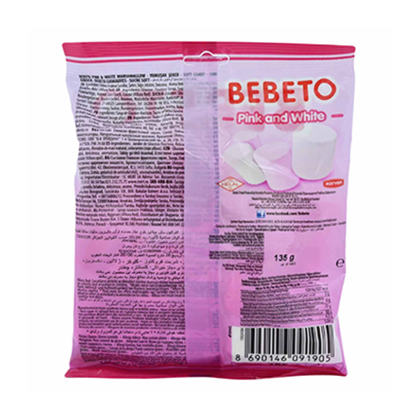 Bebeto Marshmallow Pink  and White 135GR
