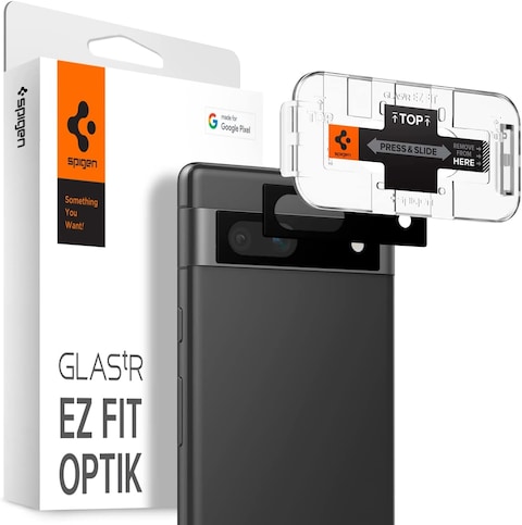 Spigen Glastr Ez Fit Optik Camera Lens Screen Protector Designed For Google Pixel 7A [Case Friendly] - Black - [2 Pack]