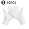 Docooler - 50 Pcs/Disposable Gloves Thick Powder-Free Rubber Latex Stretchy Gloves Sterile Food Safe Grade for Home Food Laboratory Use (S)