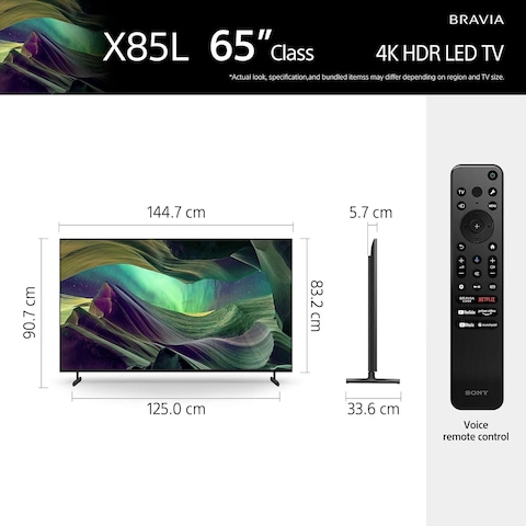 Sony X85L 65 Inch TV -KD-65X85L: 4K UHD Full Array LED Smart Google TV