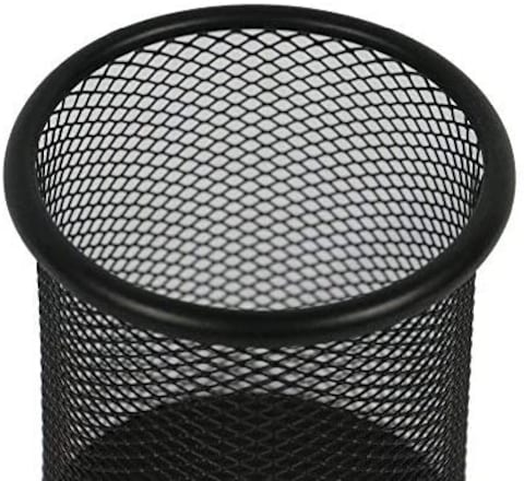 Generic Pencil Holder Mesh Metal Pen Cup Round Black Steel Magnetic Scissor Pen Stand For Desk Office School Bank Supplies Organizer