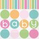 Unique- Pastel Baby Shower 16 Luncheon Napkins 6.5x6.5