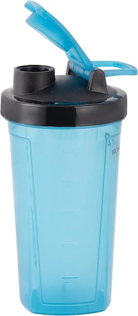 Royalford 600ml Protein Shaker Bottle- Rf11956 Premium-Quality Plastic Ware For Making Protein Drinks, Designed With Blending Ball For Lump-Free Smooth Shakes Leak-Proof And Use Blue